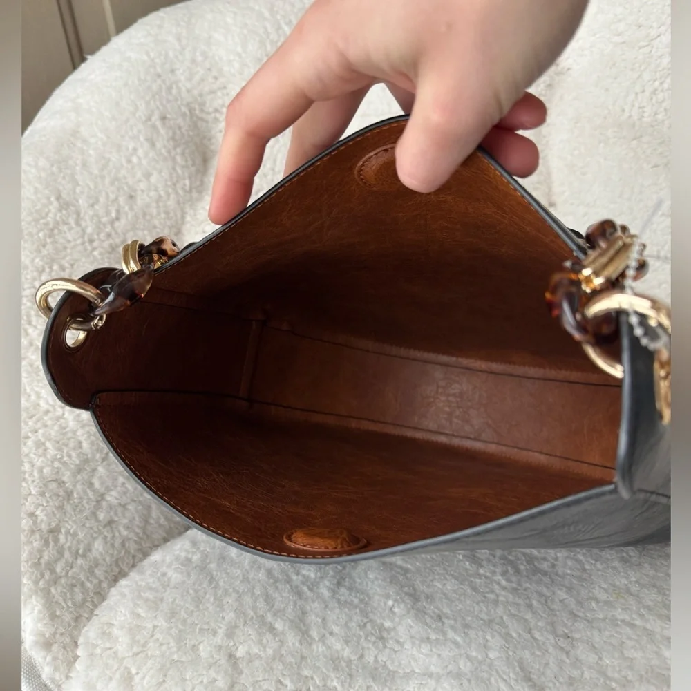 HandBag Black & Brown Faux Leather - Picture 8 of 8